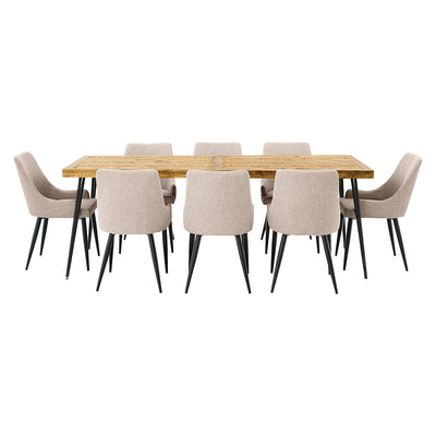 Oslo 2200 Dining Package with Nomad Natural Beige Chairs