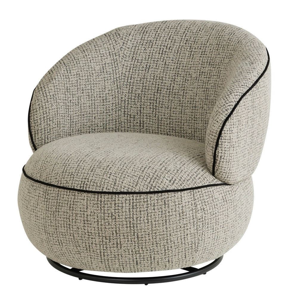 Grace Swivel Armchair Black Beige
