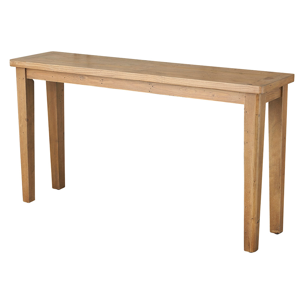 Petite Natural Narrow Hall Table With Slender, Tapered Legs