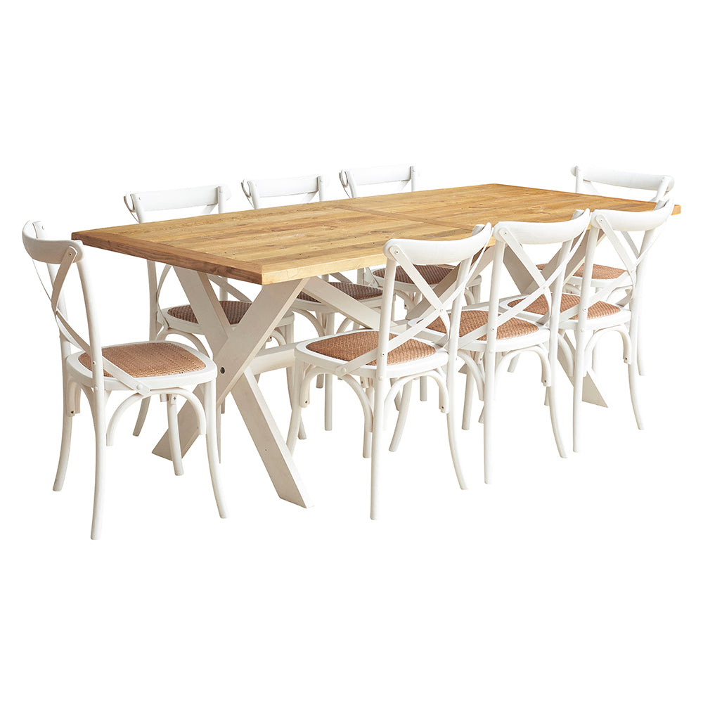 Byron 2300 Dining Package with French Cross Chairs Afterpay