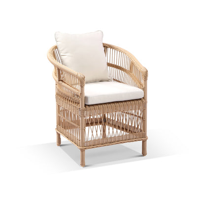 Mira Outdoor Wicker & Aluminium Dining Chair Wheat/Cream