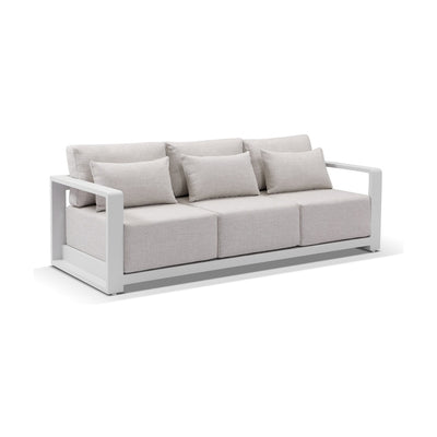 Palm Cove 3+1+1 Outdoor Lounge Setting with Coffee Table White/Sandstone