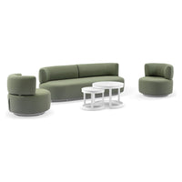 Solana 3+1+1 Outdoor Lounge Setting with Coffee Table La Palm Green