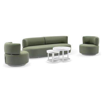 Solana 3+1+1 Outdoor Lounge Setting with Coffee Table La Palm Green
