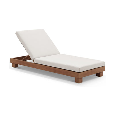 Kingscliff Aluminium Outdoor Sun Lounge Cedar Look/Olefin White