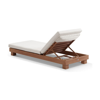 Kingscliff Aluminium Outdoor Sun Lounge Cedar Look/Olefin White