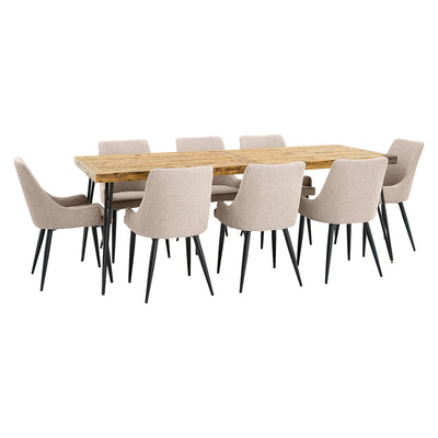 Oslo 2200 Dining Package with Nomad Natural Beige Chairs