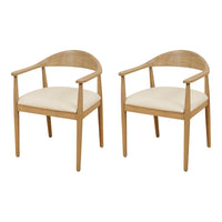 Set of 2 – Lux Dining Armchair with Off White Seat Cushion