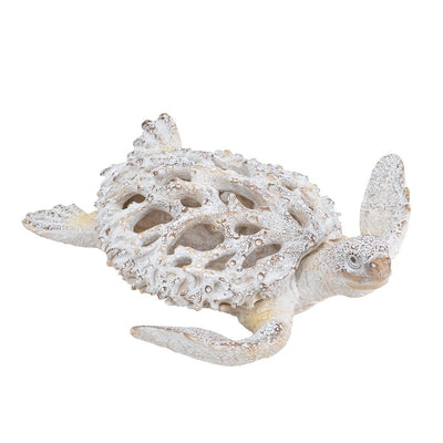 White Coral Sea Turtle Sculpture