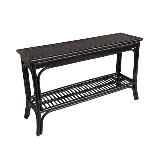 Casper Rattan Rectangular Console Black