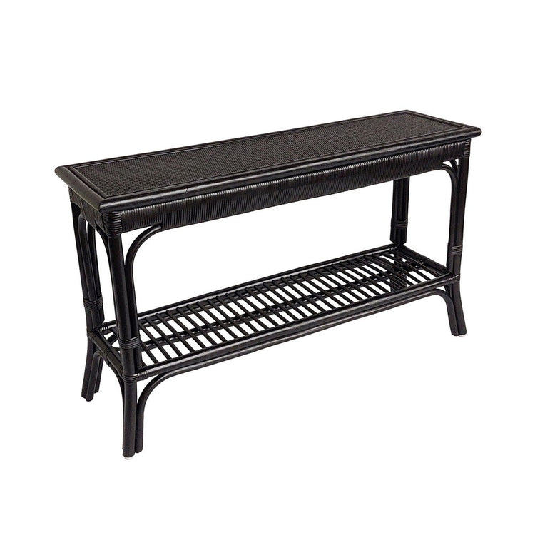 Casper Rectangular Black Rattan Console Table | 1825 Interiors
