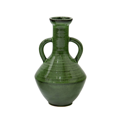 Viney Ceramic Waist Vase Dark Green
