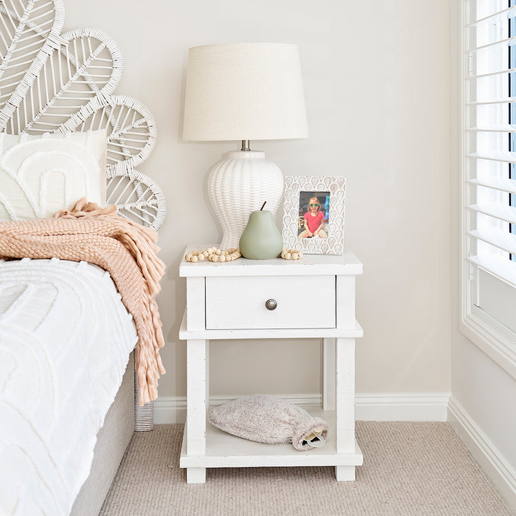 Coastal White Wash Timber Bedside Table Afterpay Zip