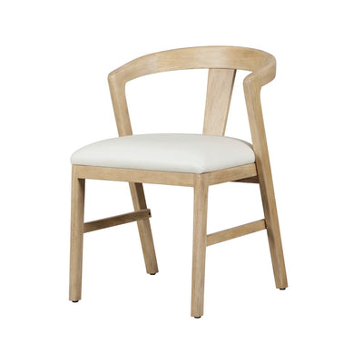 Bayview Dining Chair Natural with Off White Seat Cushion