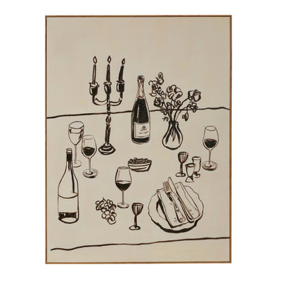 Soiree Teak Frame Oil Painting