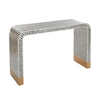 Nya Inlay Console Table Steel Blue