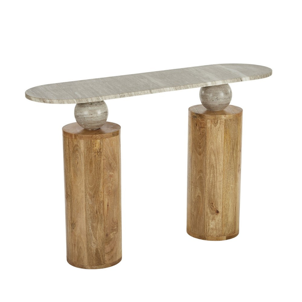 Sfera Marble Wood Console Table