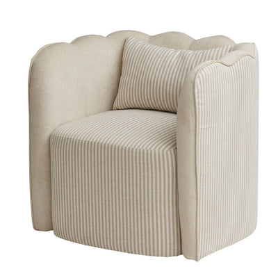 Tully Stripe Armchair Natural White