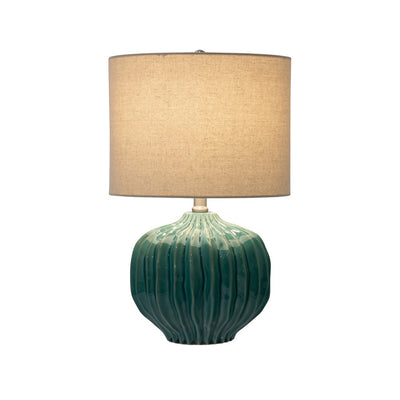 Coast Ceramic Ribbed Ball Lamp Green