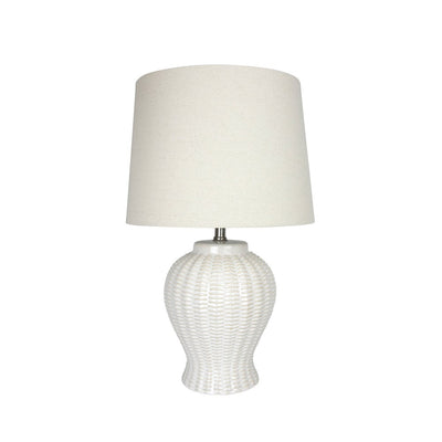 Coast Ceramic Basket Weave Lamp White