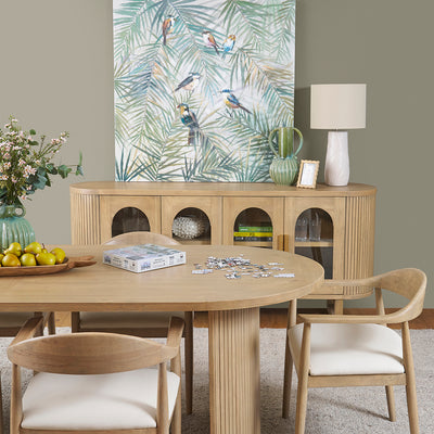 Lux 2500 Oval Dining Package with Lux Armchairs (Off White Cushions)