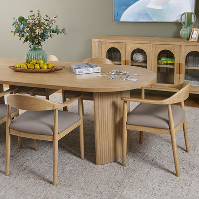 Lux 2500 Oval Dining Package with Lux Armchairs (Taupe Cushions)