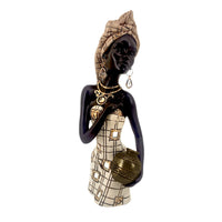 Rita Resin Gold Dress Woman Holding Bowl