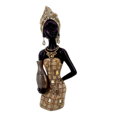 Rita Resin Gold Dress Woman Holding Urn