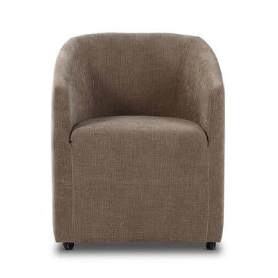 Milan Dining Chair on Wheels Mushroom