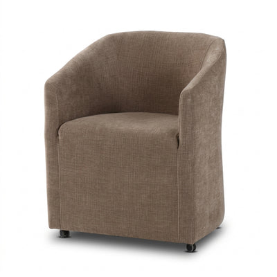 Milan Dining Chair on Wheels Mushroom