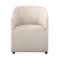 Milan Dining Chair on Wheels Beige