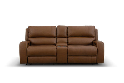 Montana 2 Seater Leather Electric Recliner Sofa with Console Pecan