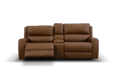 Montana 2 Seater Leather Electric Recliner Sofa with Console Pecan