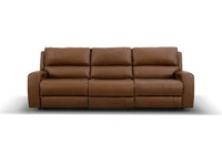 Montana 3 Seater Leather Electric Recliner Sofa Pecan