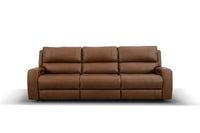 Montana 3 Seater Leather Electric Recliner Sofa Pecan - All Seats Reclining