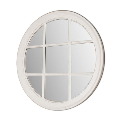 Raffles Timber Round Segment Mirror White