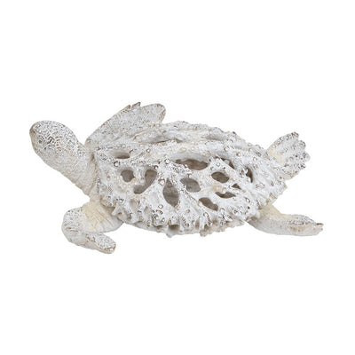 White Coral Sea Turtle Sculpture