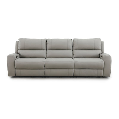 Montana 3 Seater Leather Electric Recliner Sofa Cloudy Sky - All Seats Reclining