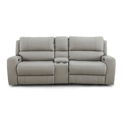 Montana 2 Seater Leather Electric Recliner Sofa with Console Cloudy Sky