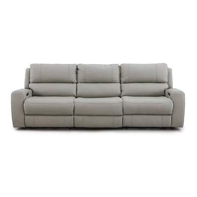 Montana 3 Seater Leather Electric Recliner Sofa Cloudy Sky