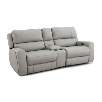 Montana 2 Seater Leather Electric Recliner Sofa with Console Cloudy Sky