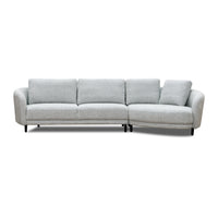 Aura Sectional 3 Seater Sofa with RHF Chaise Light Grey