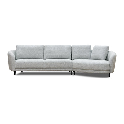 Aura Sectional 3 Seater Sofa with RHF Chaise Light Grey