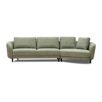 Aura Sectional 3 Seater with RHF Chaise Sage Green