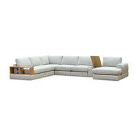 Cove Sectional 6 Seater Sofa with RHF Chaise, Bookshelf & Console Beige