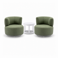 Solana Outdoor Lounge Chair Set La Palm Green with Lorne Side Table