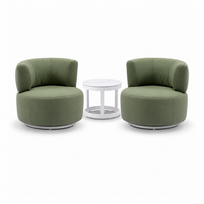 Solana Outdoor Lounge Chair Set La Palm Green with Lorne Side Table