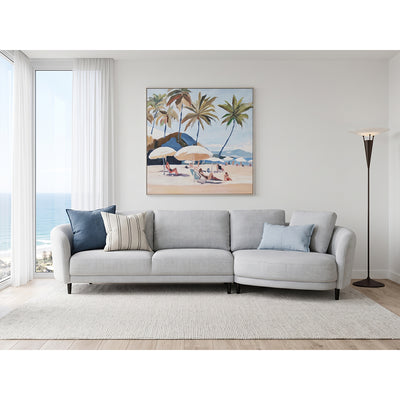 Aura Sectional 3 Seater Sofa with RHF Chaise Light Grey