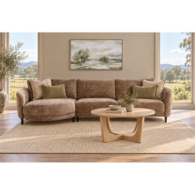 Aura 3 Seater Sofa with LHF Chaise Mocha