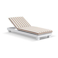 Kingscliff Aluminium Sun Lounge with Sunbrella® Cushion White/Sunbrella® Maxim Heather Beige
